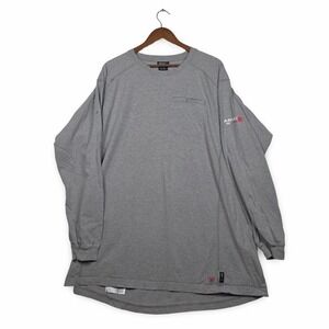 Ariat FR Shirt XXL Tall Grey Flame Resistant Cat 2 2112 Pocket T-Shirt Hole Flaw